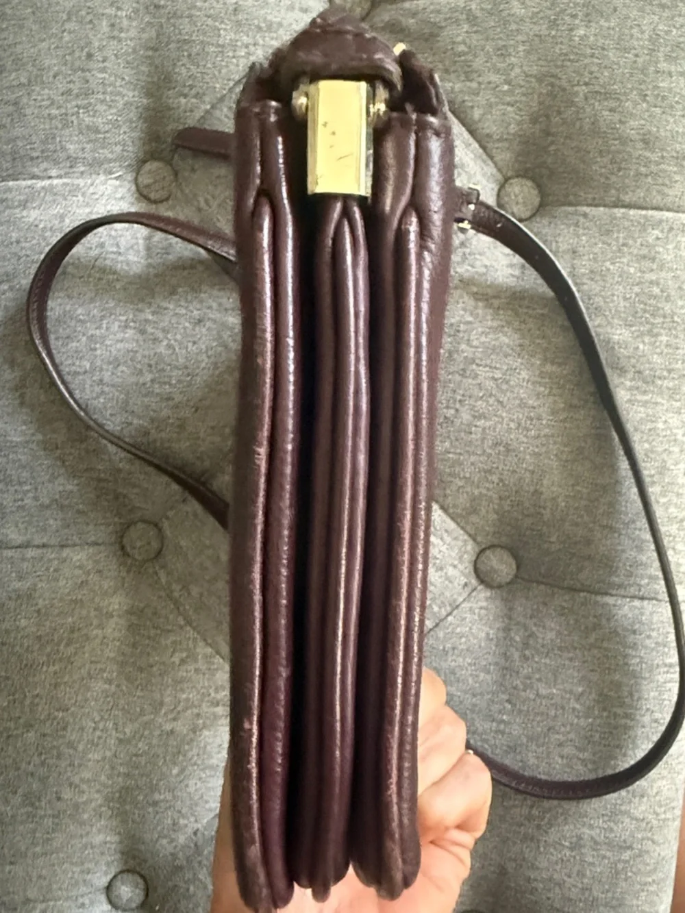 kate spade New York Pebbled Leather Crossbody Bag in Burgundy